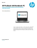 HP ProBook 640 Datasheet preview