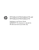 HP ProBook 6470b Maintenance And Service Manual preview