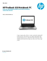 HP ProBook 650 Datasheet preview