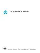 HP ProBook Fortis G10 Maintenance And Service Manual preview