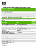 Предварительный просмотр 1 страницы HP ProCurve 3500yl-24G Product End-Of-Life Disassembly Instructions