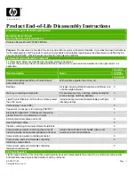 Предварительный просмотр 1 страницы HP ProCurve Secure Router 7203dl  J8753A J8753A Product End-Of-Life Disassembly Instructions