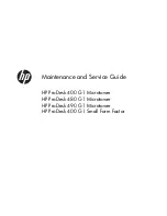 HP ProDesk 400 G1 Maintenance And Service Manual preview