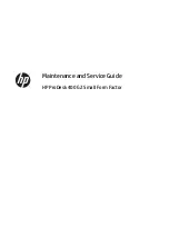 HP ProDesk 400 G2 Small Form Factor Maintenance And Service Manual предпросмотр