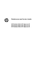 Preview for 1 page of HP ProDesk 4000 G3 MT Maintenance And Service Manual