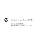 HP ProDesk 600 G1 Small Form Factor Maintenance And Service Manual предпросмотр