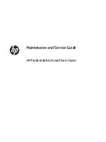 Preview for 1 page of HP ProDesk 600 G3 Maintenance And Service Manual