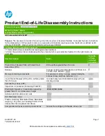 Preview for 1 page of HP ProDesk 600 G5 PCI MT Product End-Of-Life Disassembly Instructions