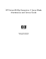 HP ProLiant BL20p Generation 2 Maintenance And Service Manual preview