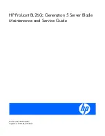 Preview for 1 page of HP ProLiant BL360 G5 Maintenance And Service Manual