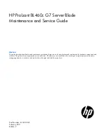 HP ProLiant BL460c G7 Maintenance And Service Manual preview