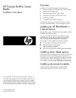 HP ProLiant BL495c - G5 Server Installation Instructions preview