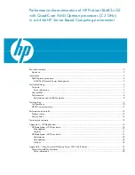 HP ProLiant BL685c G5 Performance Manual preview