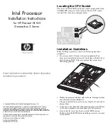 Preview for 1 page of HP ProLiant DL140 - G2 Server Installation Instructions