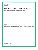 HP ProLiant DL160 Gen9 Maintenance And Service Manual preview