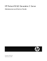 Preview for 1 page of HP ProLiant DL160 Generation 6 Maintenance And Service Manual