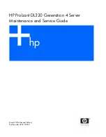 Preview for 1 page of HP ProLiant DL320 Generation 4 Maintenance And Service Manual