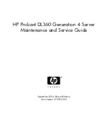 Preview for 1 page of HP ProLiant DL360 Generation 4 Maintenance And Service Manual