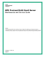 Preview for 1 page of HP ProLiant DL60 Gen9 Maintenance And Service Manual