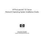 HP ProLiant ML110 Operating System Installation Manual preview