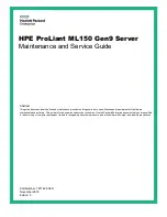 HP ProLiant ML150 Gen9 Maintenance And Service Manual preview