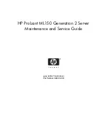 Preview for 1 page of HP ProLiant ML150 Generation 2 Maintenance And Service Manual