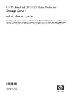 HP ProLiant ML310 G3 1TB Administration Manual preview