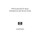 Предварительный просмотр 1 страницы HP ProLiant ML310 Generation 5p Maintenance And Service Manual