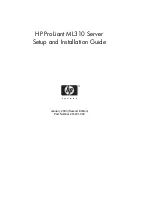 Предварительный просмотр 1 страницы HP ProLiant ML310 Generation 5p Setup And Installation Manual