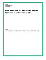 HP ProLiant ML350 Gen9 Maintenance And Service Manual preview