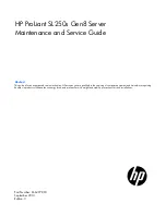 HP ProLiant SL250s Gen8 Maintenance And Service Manual preview