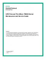 HP ProLiant TM200 Maintenance And Service Manual preview