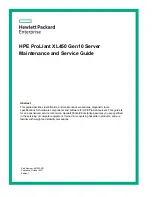 HP ProLiant XL450 Gen10 Maintenance And Service Manual preview