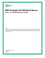 Preview for 1 page of HP ProLiant XL730f Gen9 Server User And Maintenance Manual