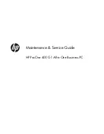 Предварительный просмотр 1 страницы HP ProOne 400 G1 Maintenance & Service Manual