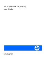 HP ROM-Based Setup Utility User Manual preview
