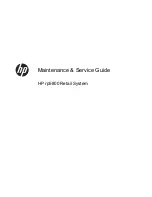 Предварительный просмотр 1 страницы HP rp5800 Maintenance And Service Manual