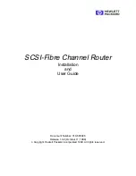 HP SCSI-Fibre Channel Router Installation And User Manual preview