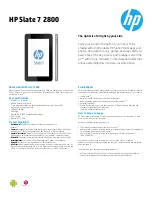 Предварительный просмотр 1 страницы HP Slate 7 2800 Specifications