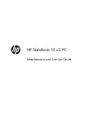 Preview for 1 page of HP SlateBook 10 x2 Maintenance And Service Manual