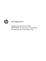 HP SlateBook PC Maintenance And Service Manual preview