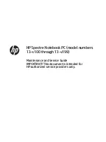 Preview for 1 page of HP Spectre 13-v100 Maintenance And Service Manual