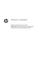 HP Spectre 13 Maintenance And Service Manual preview