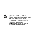 Preview for 1 page of HP Spectre x360 Maintenance And Service Manual