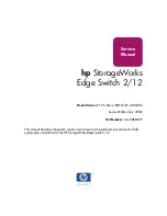 Preview for 1 page of HP StorageWorks Edge Switch 2/12 Service Manual