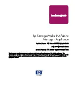 Предварительный просмотр 1 страницы HP StorageWorks HA-Fabric Manager Installation Manual