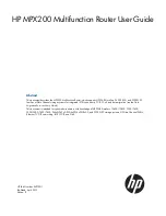 Preview for 1 page of HP StorageWorks MPX200 User Manual