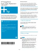 Preview for 1 page of HP StorageWorks MSA20 Replacement Instructions