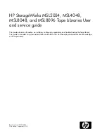 Предварительный просмотр 1 страницы HP StorageWorks MSL2024 User'S And Service Manual