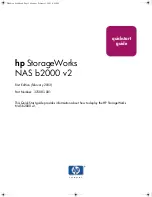 HP StorageWorks NAS b2000 - v2 Quick Start Manual предпросмотр